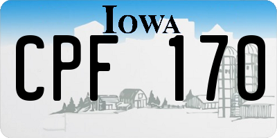 IA license plate CPF170
