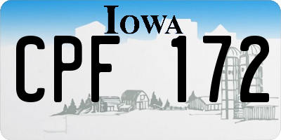 IA license plate CPF172