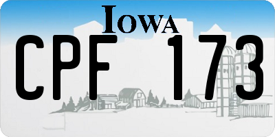 IA license plate CPF173