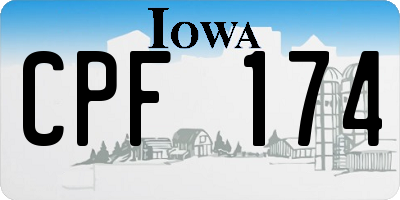 IA license plate CPF174
