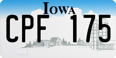 IA license plate CPF175