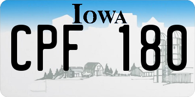 IA license plate CPF180