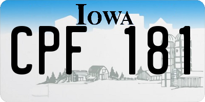 IA license plate CPF181