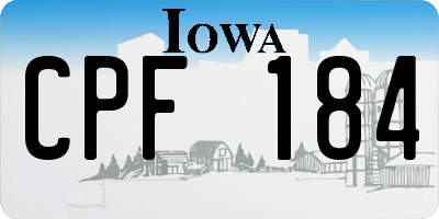 IA license plate CPF184