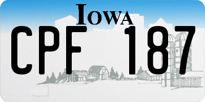 IA license plate CPF187