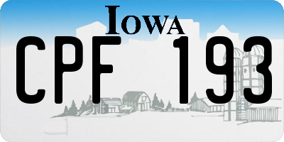 IA license plate CPF193