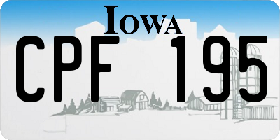 IA license plate CPF195