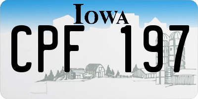 IA license plate CPF197