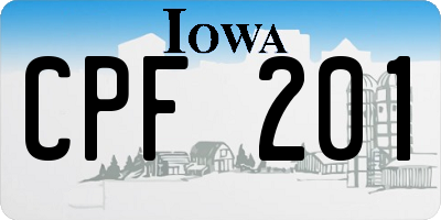 IA license plate CPF201