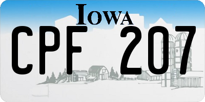 IA license plate CPF207