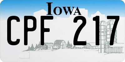IA license plate CPF217