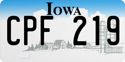 IA license plate CPF219