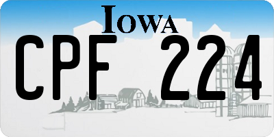 IA license plate CPF224