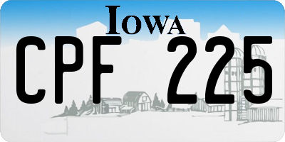 IA license plate CPF225