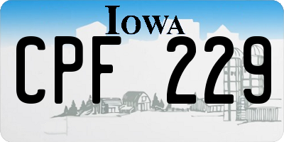 IA license plate CPF229