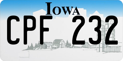 IA license plate CPF232