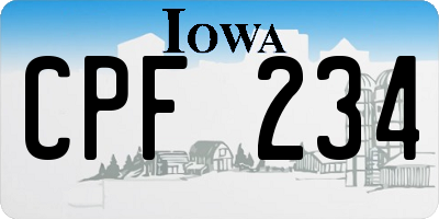 IA license plate CPF234