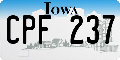 IA license plate CPF237