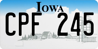 IA license plate CPF245