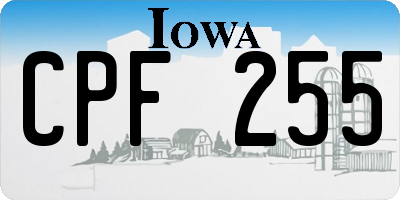 IA license plate CPF255