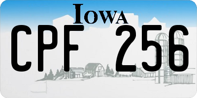 IA license plate CPF256