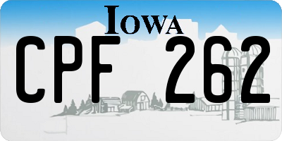 IA license plate CPF262