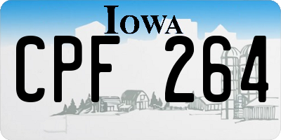 IA license plate CPF264