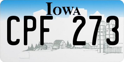 IA license plate CPF273
