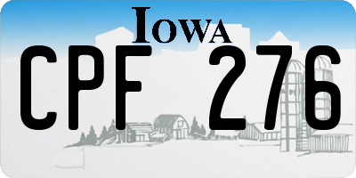 IA license plate CPF276