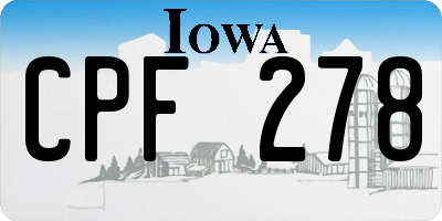 IA license plate CPF278