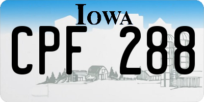 IA license plate CPF288