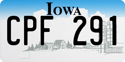 IA license plate CPF291