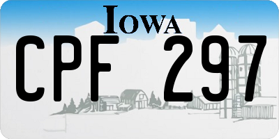 IA license plate CPF297
