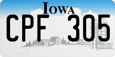 IA license plate CPF305
