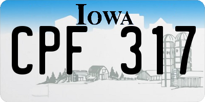 IA license plate CPF317