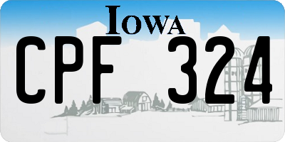 IA license plate CPF324