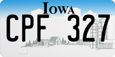IA license plate CPF327