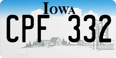 IA license plate CPF332