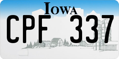 IA license plate CPF337