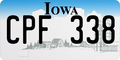 IA license plate CPF338