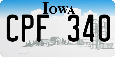 IA license plate CPF340