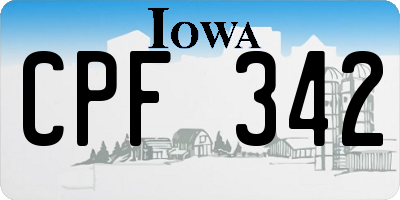 IA license plate CPF342