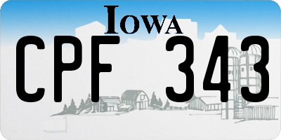 IA license plate CPF343