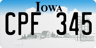 IA license plate CPF345
