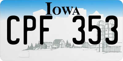 IA license plate CPF353