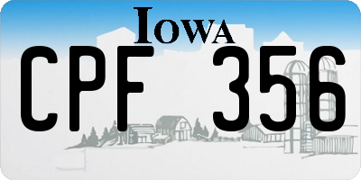 IA license plate CPF356