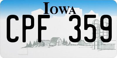 IA license plate CPF359