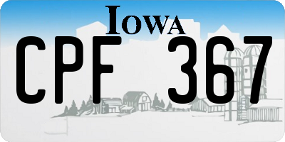 IA license plate CPF367
