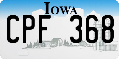 IA license plate CPF368