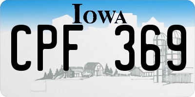 IA license plate CPF369